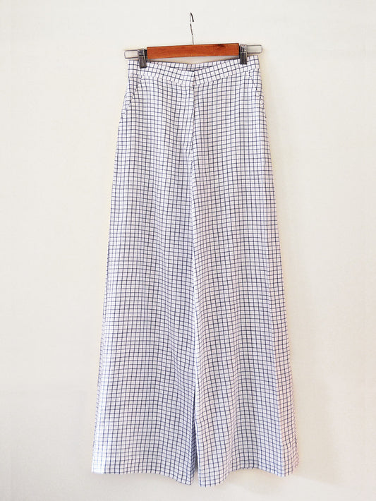 Handwoven Checked Palazzo, made from 100% pure unbleached cotton, designed by Khumanthem Atelier