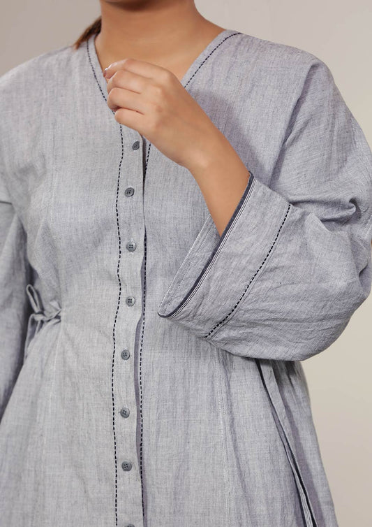 Handmade cotton kimono sleeve tunic dress, designed by Khumanthem Atelier