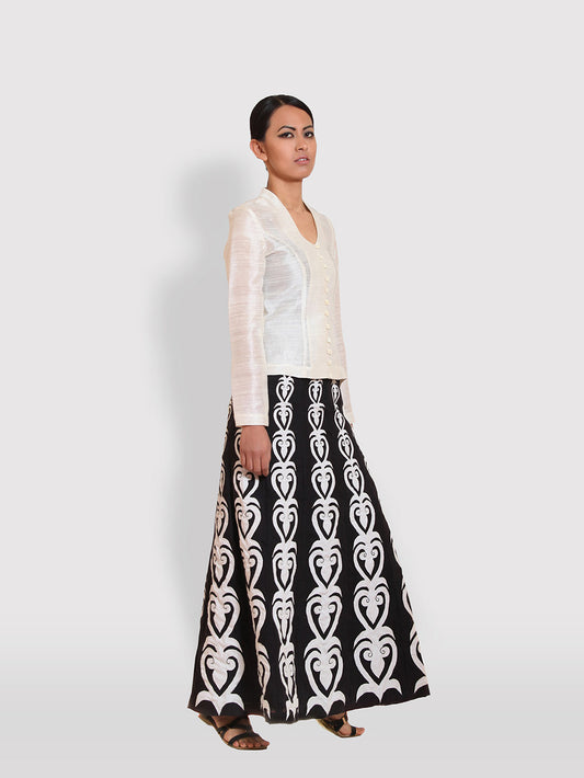 Collar Sheer Shirt for Women handwoven with silk, designed by Khumanthem Atelier