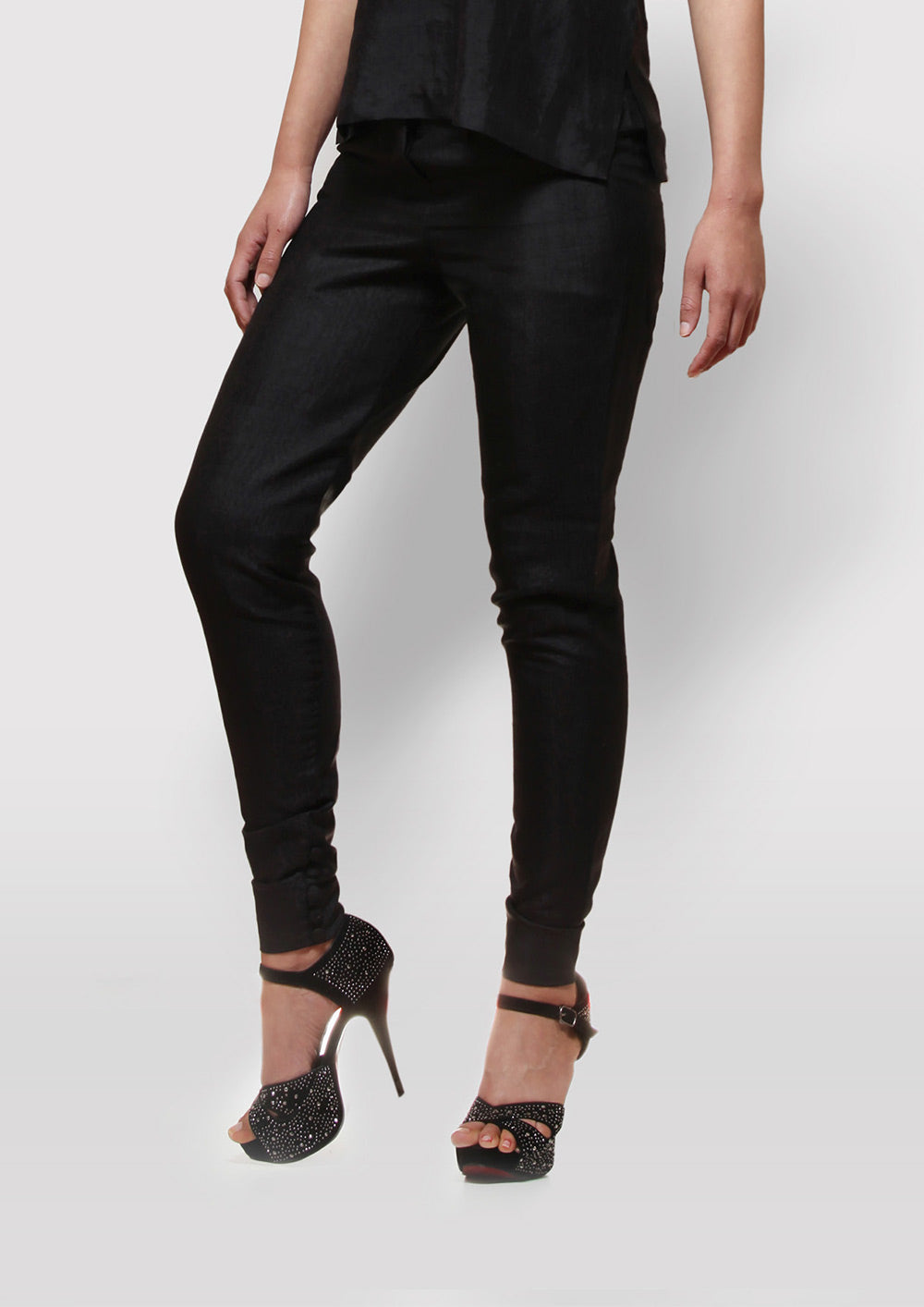 Tight fitting trouser made from 100% pure mulberry silk handwoven and designed by Khumanthem Atelier