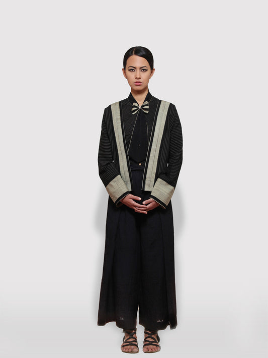 Handwoven Short kimono jacket designed by Khumanthem Atelier