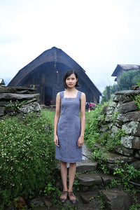 Handwoven Square neckfitted midi dress, designed by Khumanthem Atelier