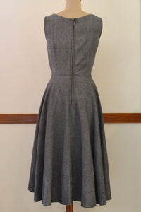 Close up back view of Handwoven Vintage circle dress with pockets, designed by Khumanthem Atelier