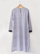 Load image into Gallery viewer, Front view of Checkered Tunic Dress (Shamee- Lanmee Motif) made from 100% pure cotton designed by Khumanthem Atelier