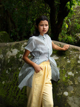 Load image into Gallery viewer, Handwoven Collared Gathered Cotton Top, designed by Khumanthem Atelier