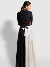 Load image into Gallery viewer, Ivory Ebony silk skirt handwoven with 100% pure mulberry silk designed by Khumanthem Atelier
