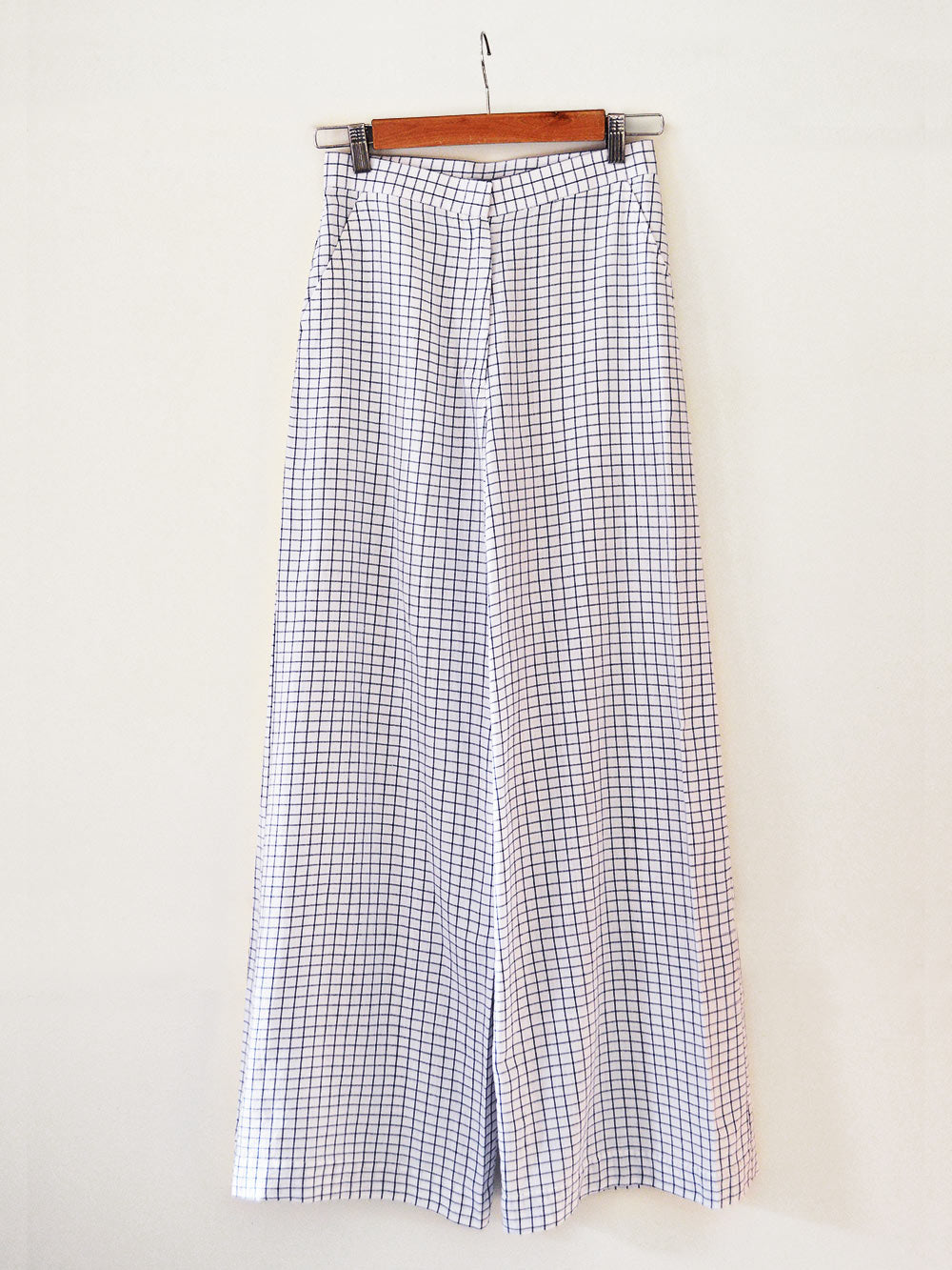 Handwoven Checked Palazzo, made from 100% pure unbleached cotton, designed by Khumanthem Atelier