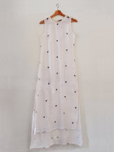 Load image into Gallery viewer, Handwoven sheer tunic dress with Hand embroidered details designed by Khumanthem Atelier