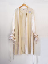 Load image into Gallery viewer, off white handwoven silk coat, designed by Khumanthem Atelier