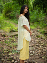 Load image into Gallery viewer, Handwoven Off-shoulder tunic with high-low hem, designed by Khumanthem Atelier