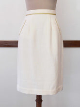 Load image into Gallery viewer, Full front view of the short pencil skirt, designed by Khumanthem Atelier