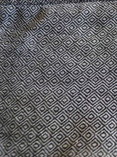 Load image into Gallery viewer, Close up view of the material used in making the Diamond Patterned coat with braided tie-up at the collar designed by Khumanthem Atelier