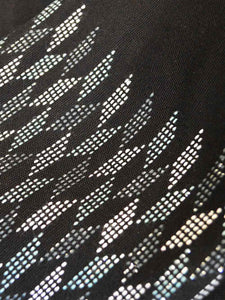 Close up view of material Handwoven Metallic weave sleeves coat for women, designed by Khumanthem Atelier