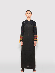 Handwoven traditional motif Long sleeves shrugs with Extra Weft designed by Khumanthem Atelier