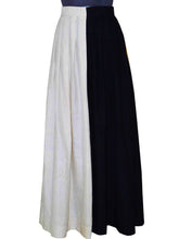 Load image into Gallery viewer, Front view of Ivory Ebony silk skirt handwoven with 100% pure mulberry silk designed by Khumanthem Atelier