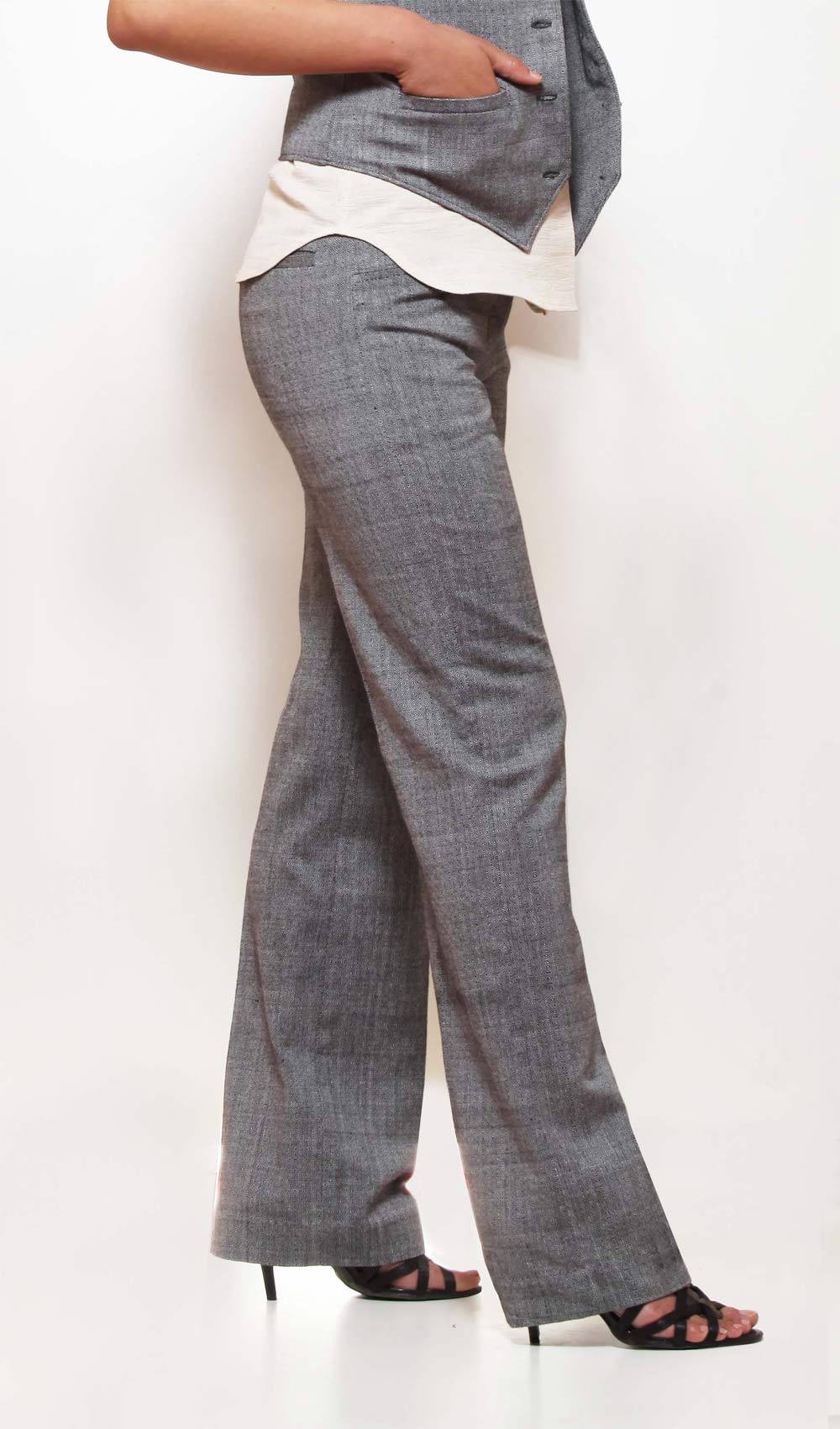 Relax Fit Handwoven Trouser made from 100% cotton designed by Khumanthem Atelier