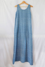 Load image into Gallery viewer, Front view of hanger shoot of Handwoven straight cotton maxi dress with dots