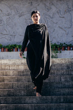Load image into Gallery viewer, Winter night shrug with draped shawl