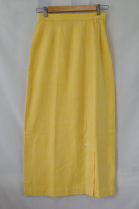 Hanger shoot back view Handwoven Slit front cotton skirt, designed by Khumanthem Atelier
