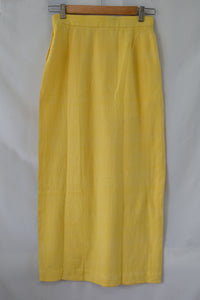 Hanger shoot front view Handwoven Slit front cotton skirt, designed by Khumanthem Atelier