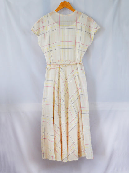 Hanger shoot Handwoven cotton wrap dress, designed by Khumanthem Atelier, back view