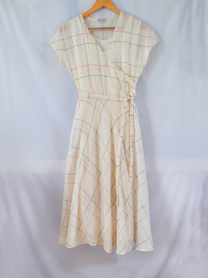 Hanger shoot Handwoven cotton wrap dress, designed by Khumanthem Atelier, front view