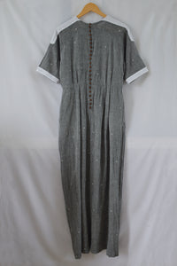 Hanger shoot of Drawstring Cotton Maxi Dress with Pockets, designed by Khumanthem Atelier, back view