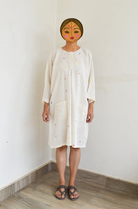 Handmade long maxi dress with gathered waist – Khumanthem Atelier